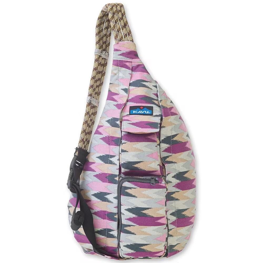 KAVU Rope Sling Bag Southwestern Aztec Print Crossbody Backpack Boho Festival